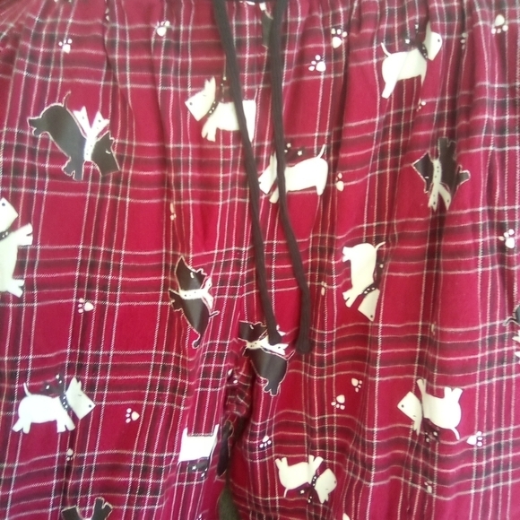 Women's Red Plaid Scottish Terrier Scotty Dog Pajama Pants PJs Size XL - Picture 3 of 5